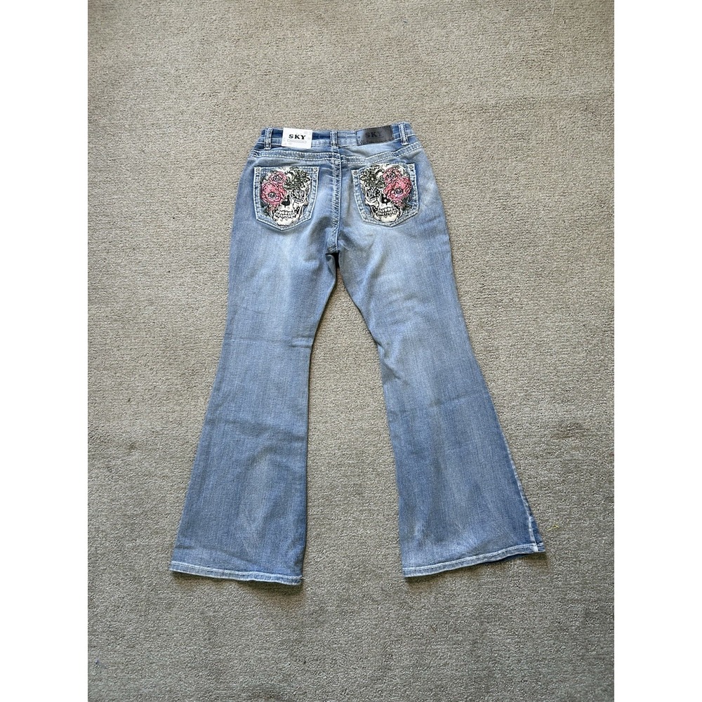 Low Rise Flare Premium Denim Collection SKY skull Jeans 9/29